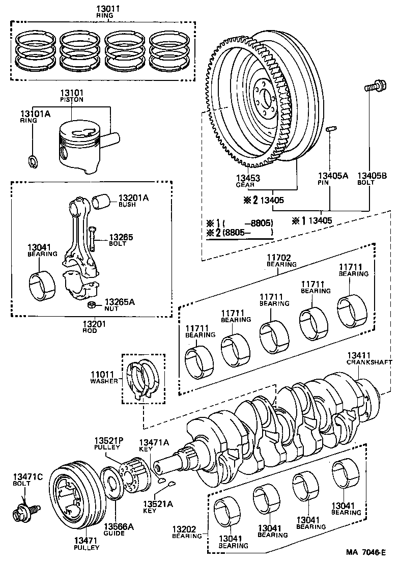 13103-73050 PISTON SUB-ASSY, W/PIN product image
