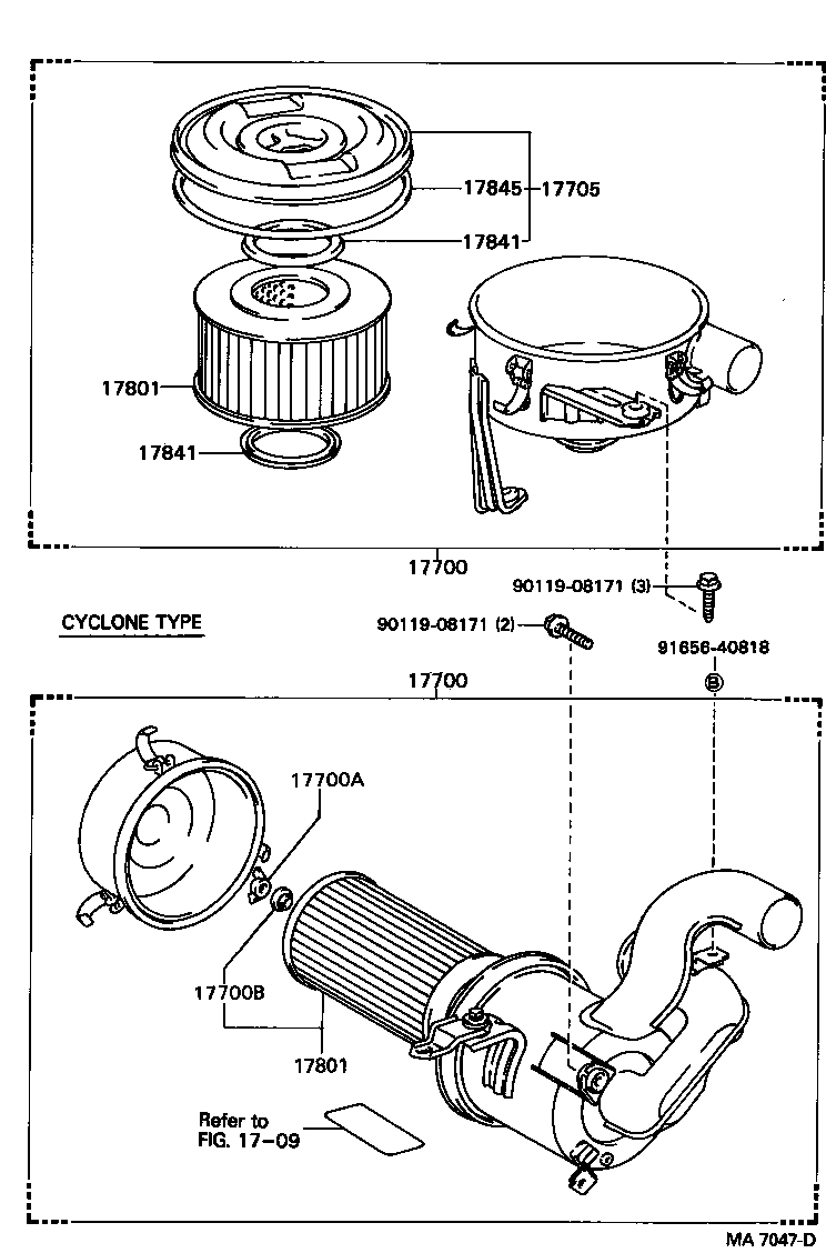 17700-71050 CLEANER ASSY, AIR product image