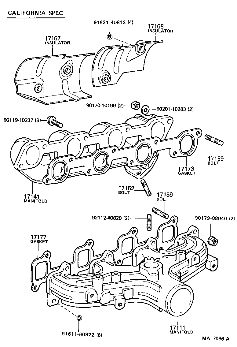 Toyota 17168-65010 INSULATOR, EXHAUST MANIFOLD HEAT, NO.2