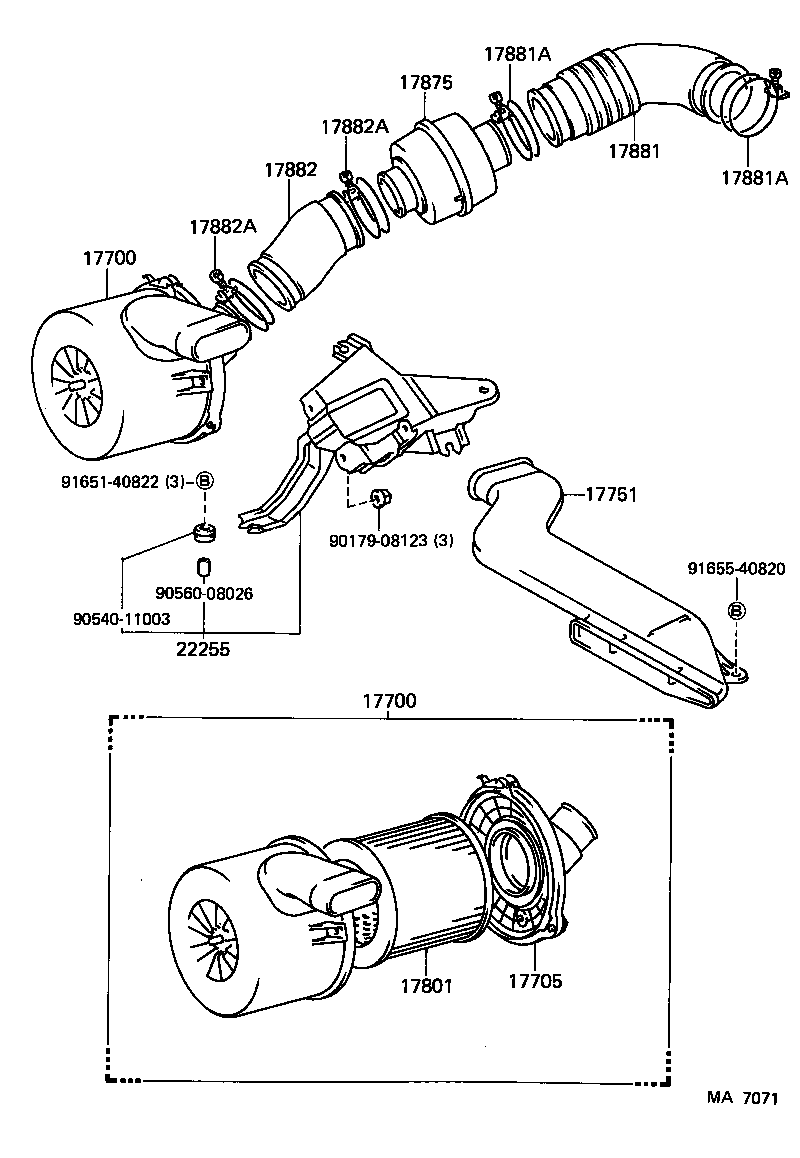 17301-70010 DUCT SUB-ASSY, AIR INLET, NO.1 product image