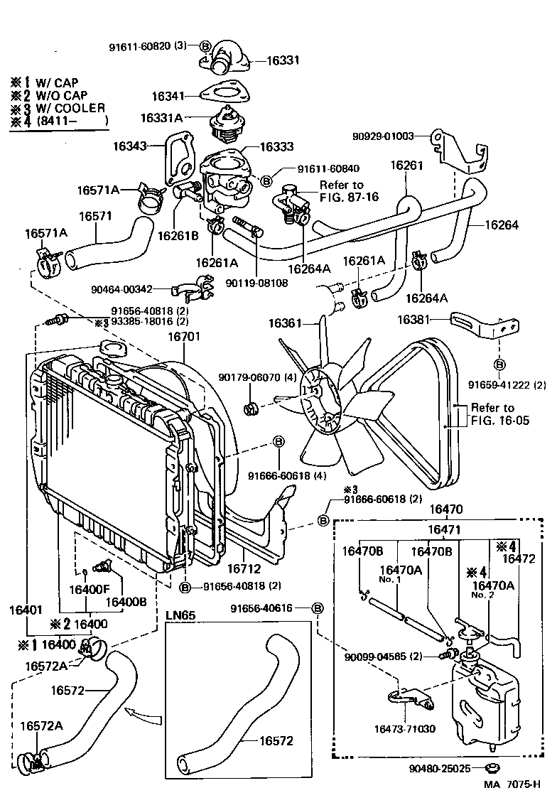Toyota 16261-65010 HOSE, WATER BY-PASS
