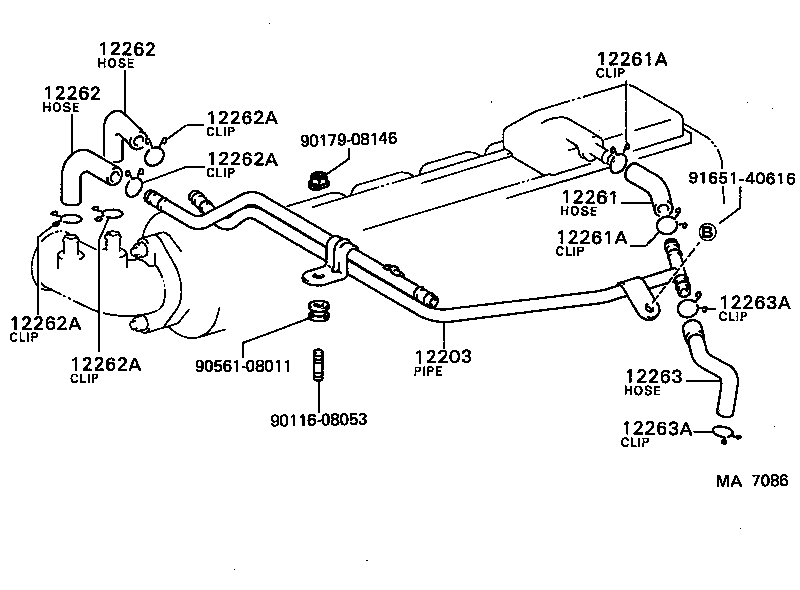 12261-88340 HOSE, VENTILATION product image
