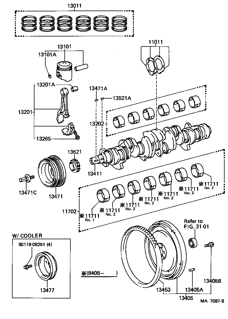 13101-54080 PISTON SUB-ASSY, W/PIN product image