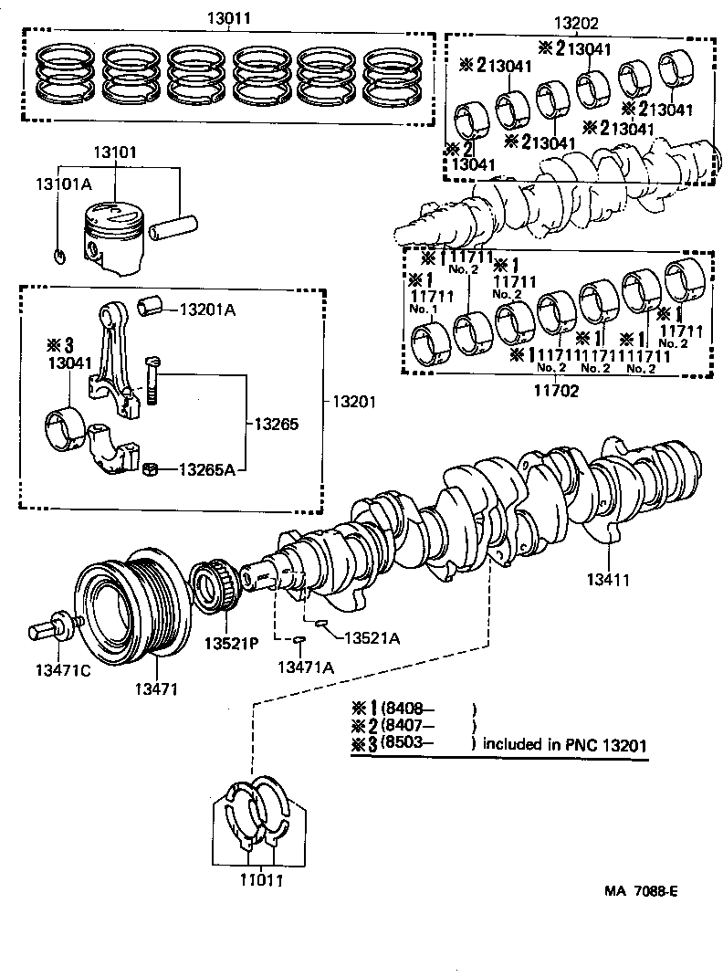 13101-54080 PISTON SUB-ASSY, W/PIN product image