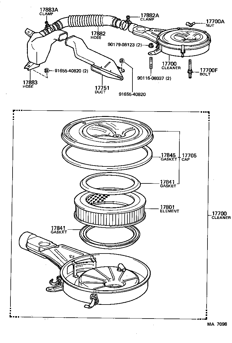 17301-70010 DUCT SUB-ASSY, AIR INLET, NO.1 product image