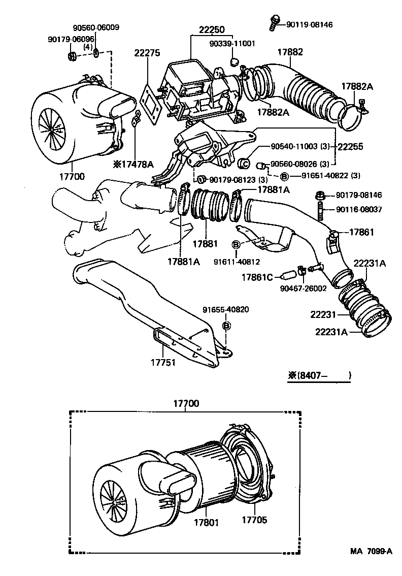 17301-70010 DUCT SUB-ASSY, AIR INLET, NO.1 product image