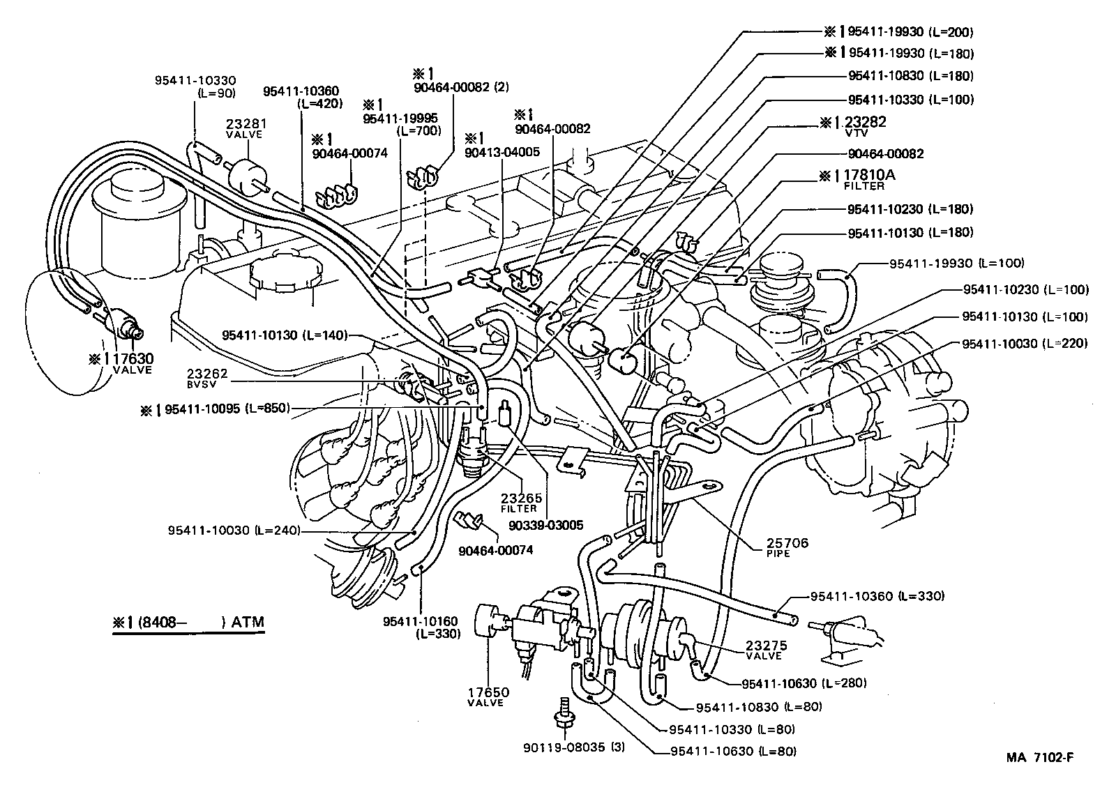 17341-70100 HOSE, NO.1(FOR IDLE-UP) product image