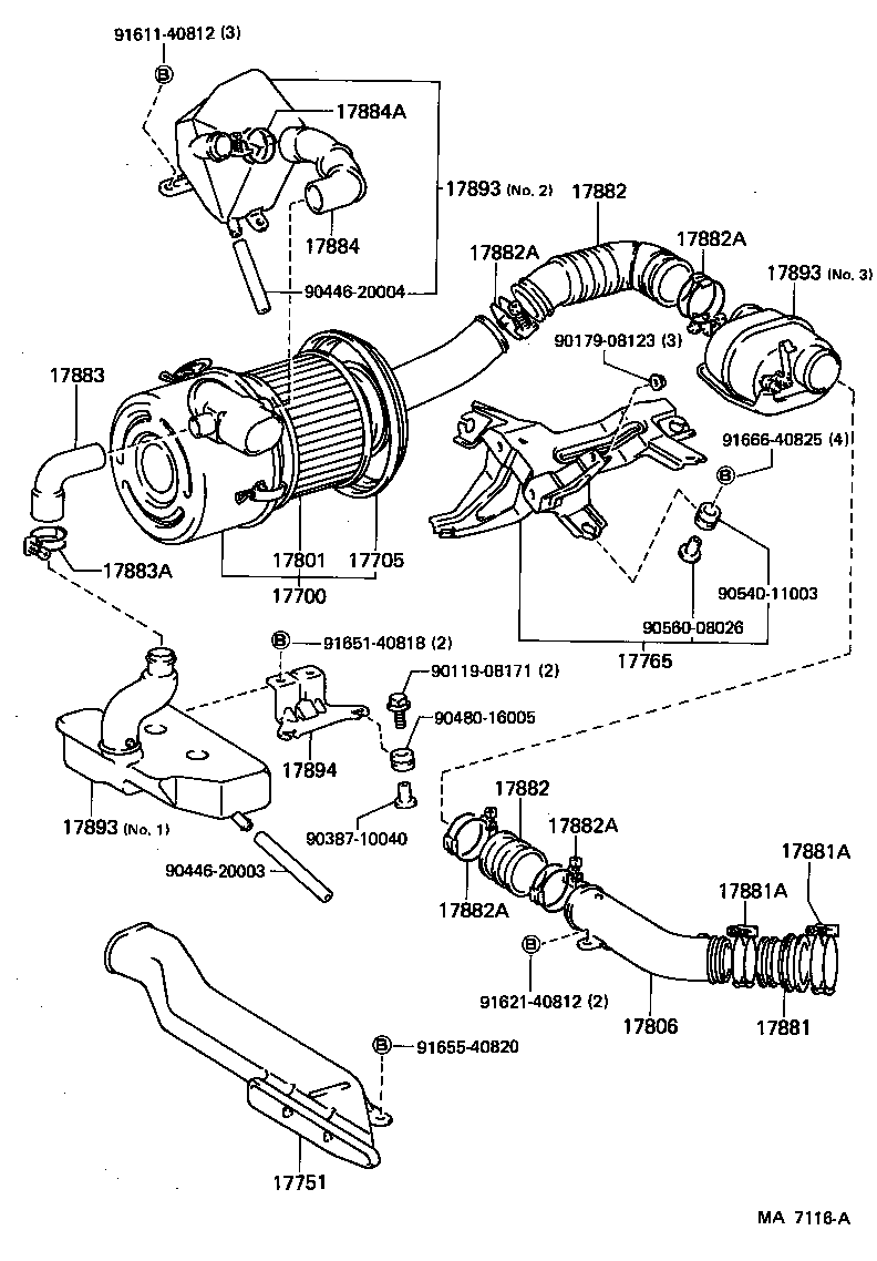 17301-70010 DUCT SUB-ASSY, AIR INLET, NO.1 product image