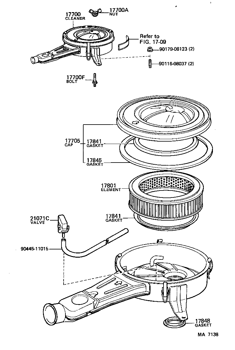 17705-43080 CAP SUB-ASSY, AIR CLEANER product image