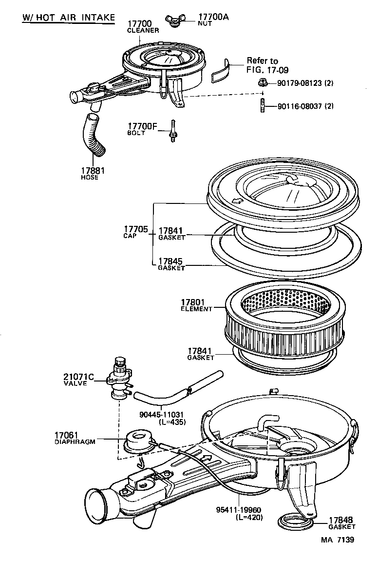 17705-43080 CAP SUB-ASSY, AIR CLEANER product image