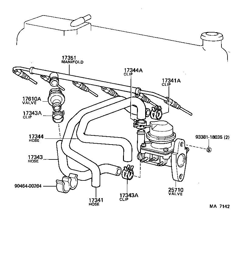 17344-43050 HOSE, NO.4(FOR AIR INJECTION SYSTEM) product image