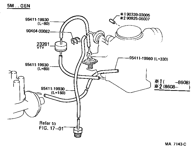 17345-43030 HOSE, NO.5(FOR IDLE-UP) product image