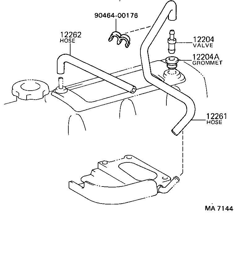 12261-54100 HOSE, VENTILATION product image