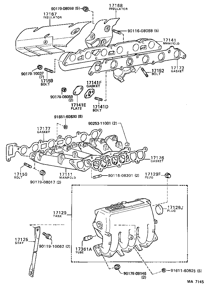 17149-73010 EXTENSION, EXHAUST MANIFOLD product image