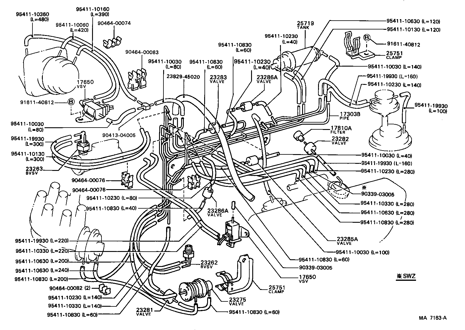 17345-43030 HOSE, NO.5(FOR IDLE-UP) product image