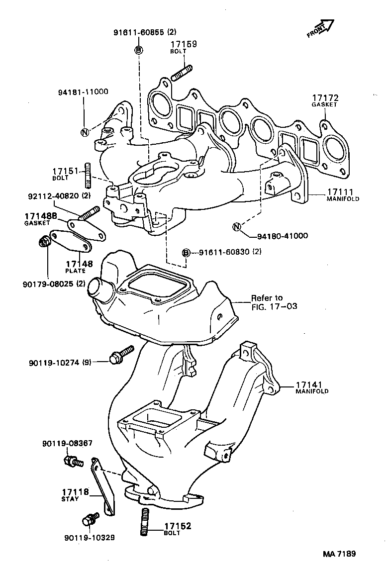 17111-63020 MANIFOLD, INTAKE product image