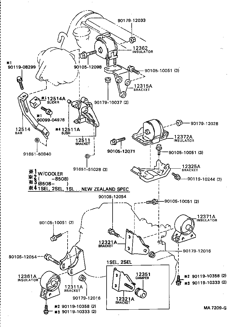 12361-15140 INSULATOR, ENGINE MOUNTING, FRONT(FOR TRANSVERSE ENGINE) product image