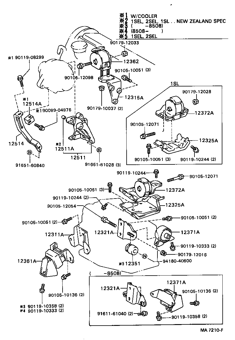 12361-15140 INSULATOR, ENGINE MOUNTING, FRONT(FOR TRANSVERSE ENGINE) product image