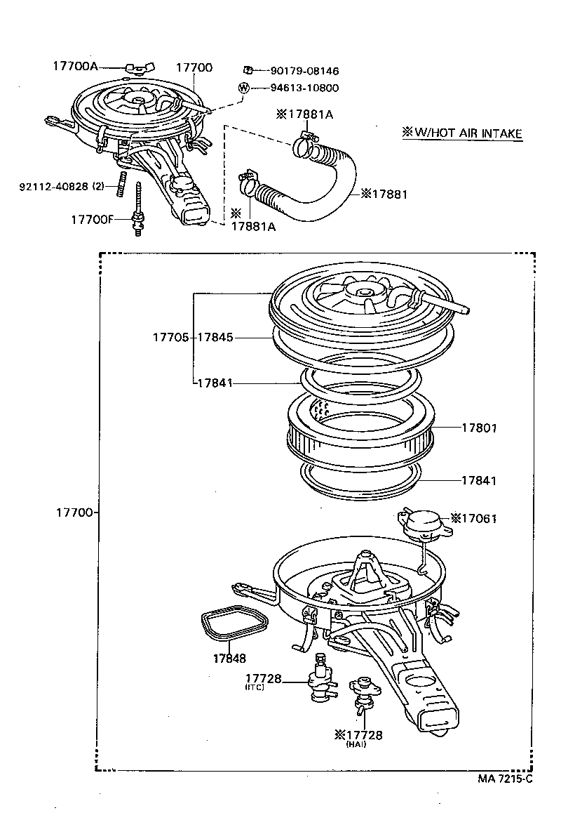 17700-63050 CLEANER ASSY, AIR product image