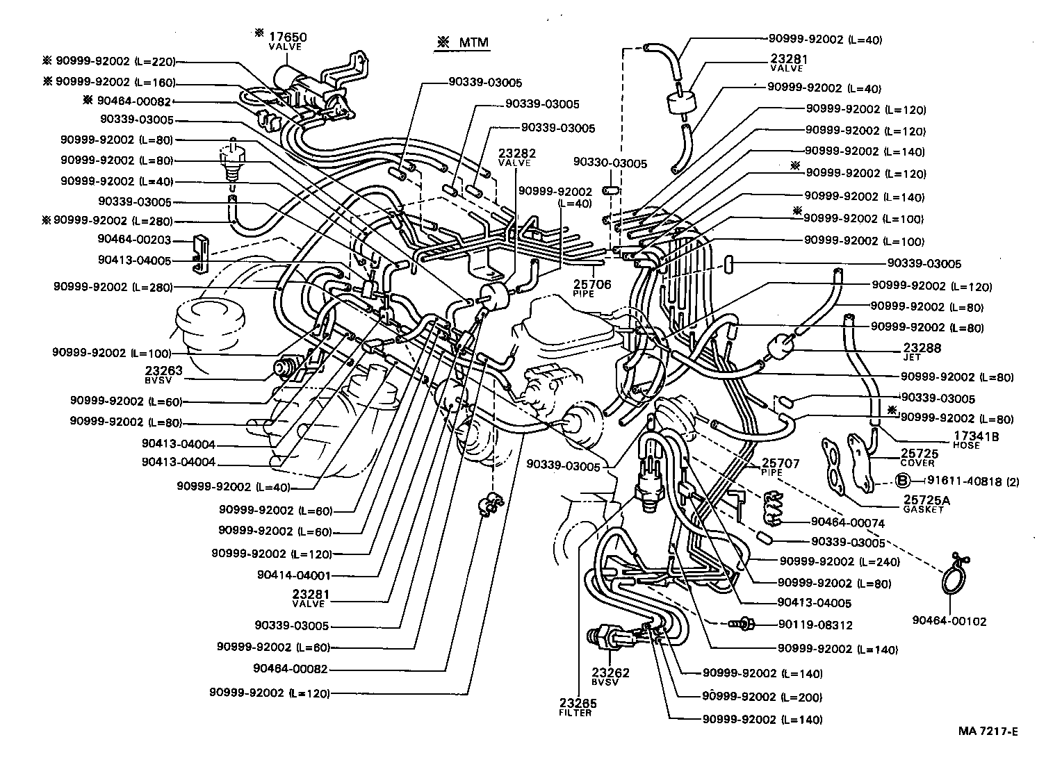 25706-16121 PIPE SUB-ASSY, VACUUM TRANSMITTING, NO.1 product image