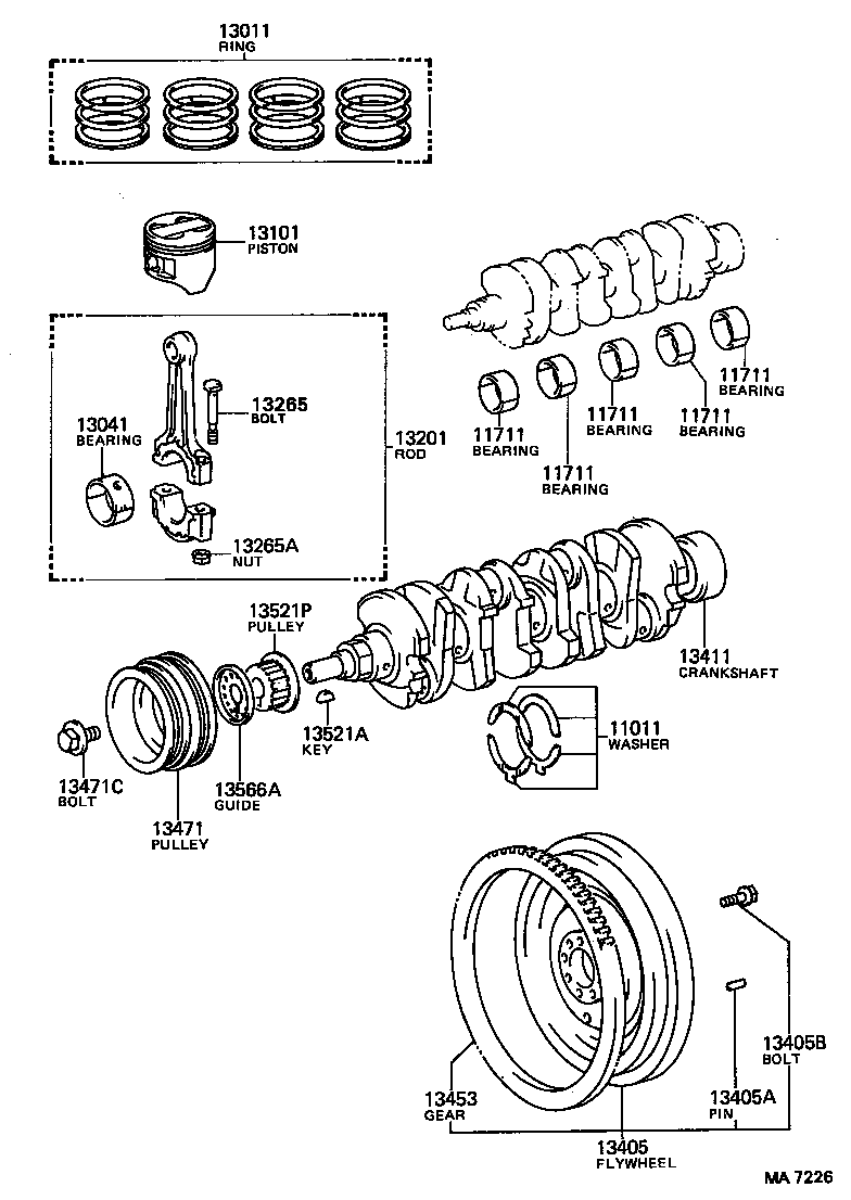 13477-38010 PULLEY, CRANKSHAFT, NO.2 product image