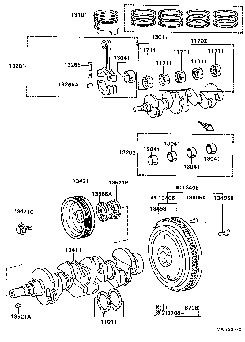 13104-63010 PISTON SUB-ASSY, W/PIN product image