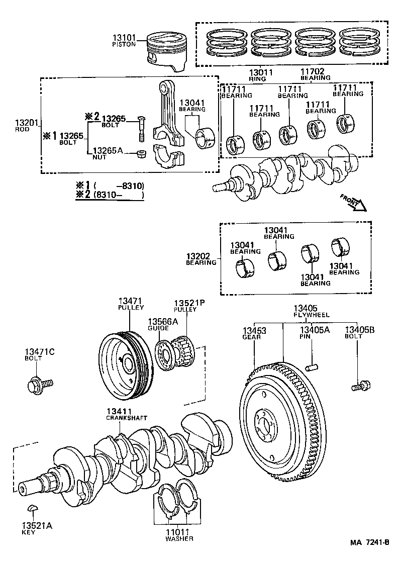 Toyota 13041-64030-01 BEARING, CONNECTING ROD