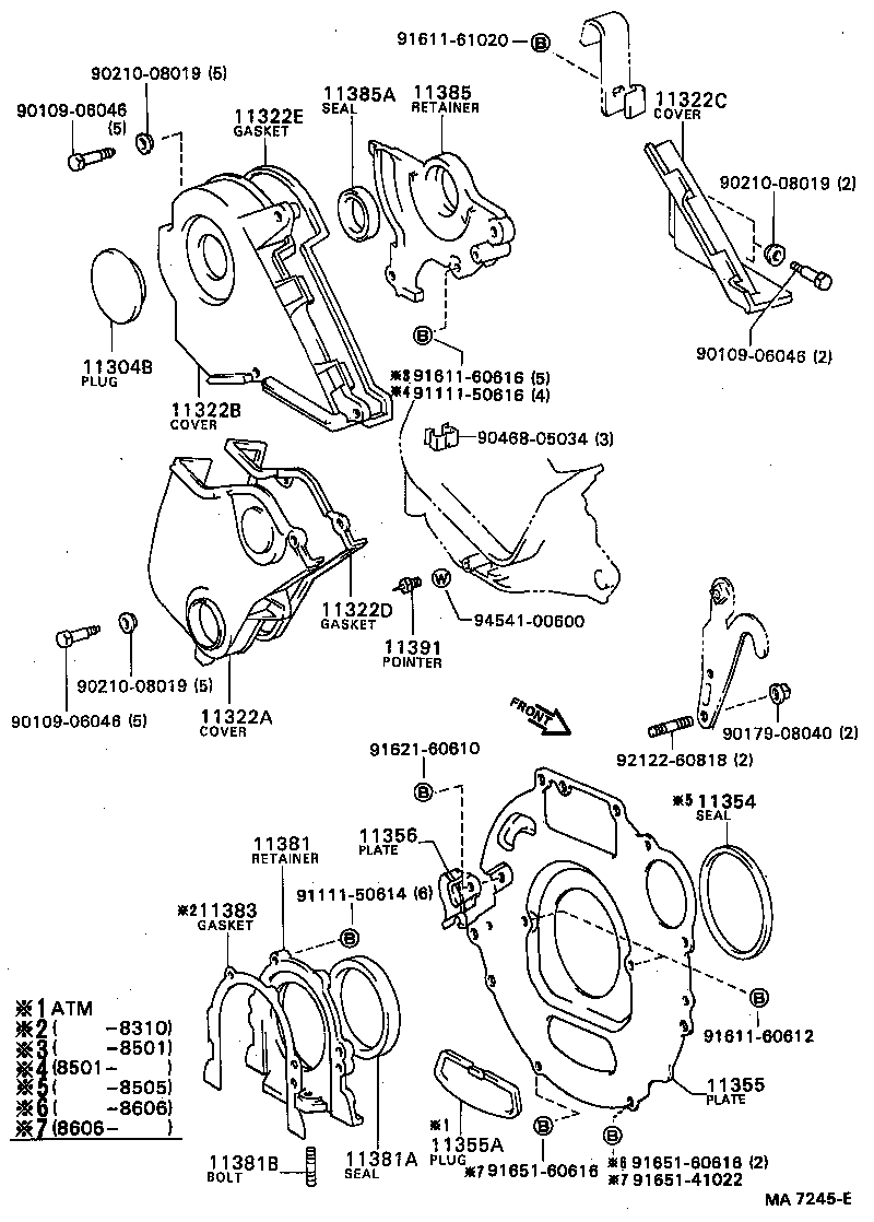 11322-88360 COVER, TIMING CHAIN OR BELT, NO.2 product image