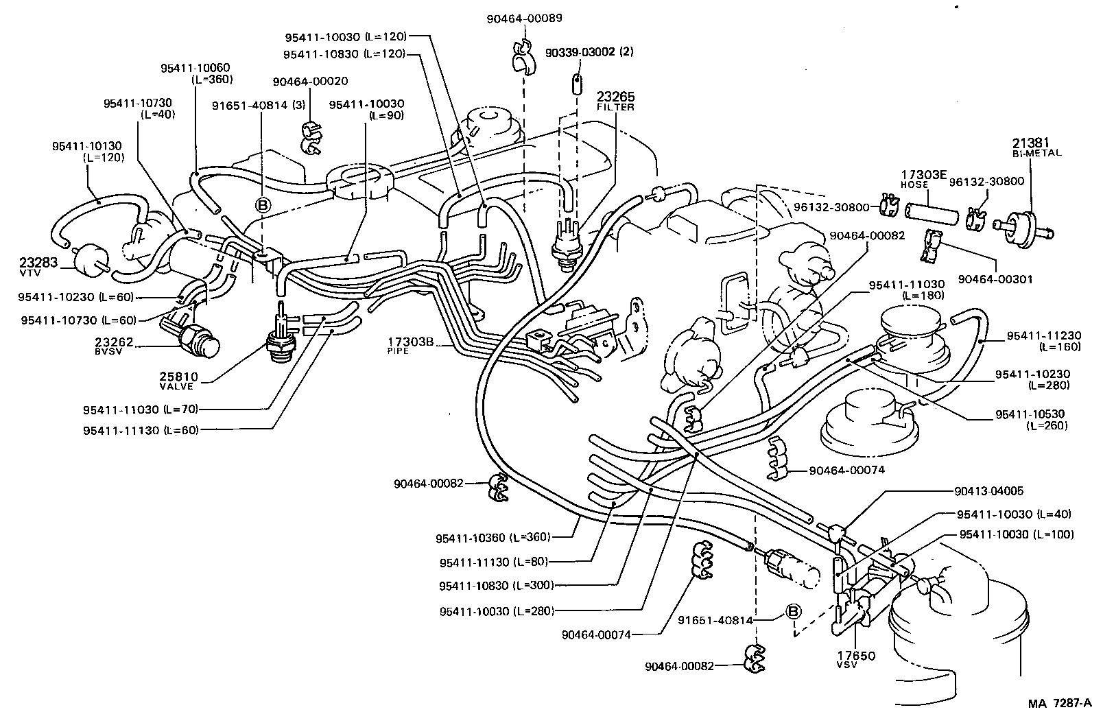 17303-71030 PIPE SUB-ASSY, AIR, NO.1 product image