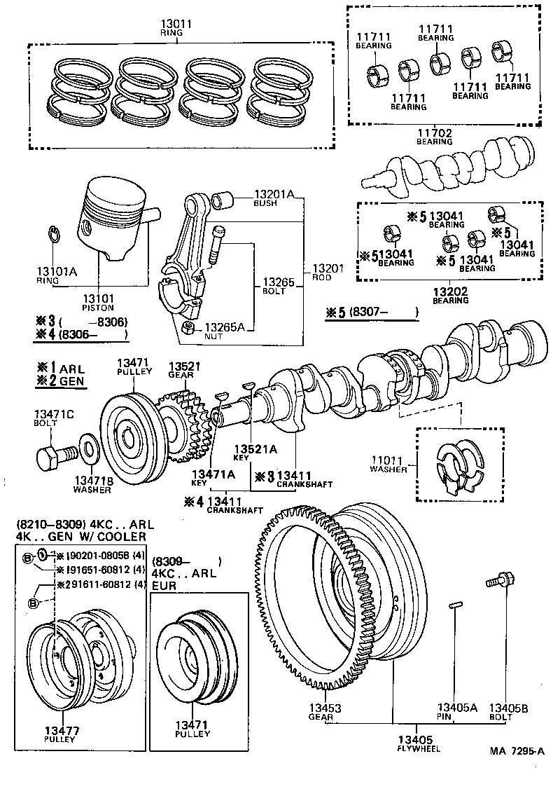 13104-71010 PISTON SUB-ASSY, W/PIN product image