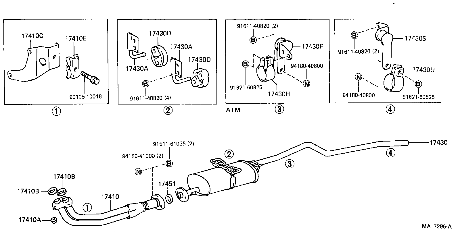 17405-24100 PIPE ASSY, EXHAUST, TAIL product image