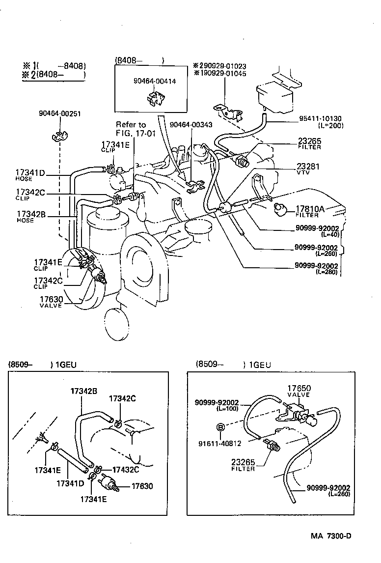 17341-70100 HOSE, NO.1(FOR IDLE-UP) product image
