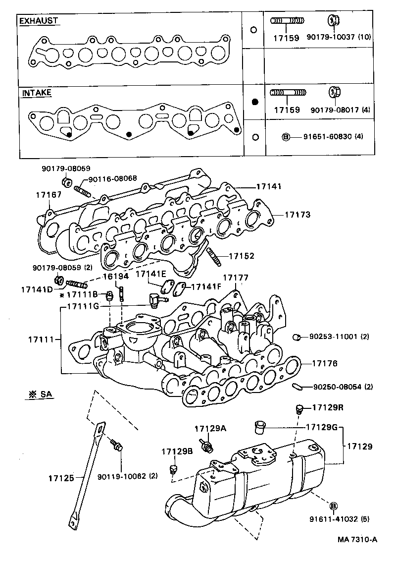 17101-54040 MANIFOLD, INTAKE product image
