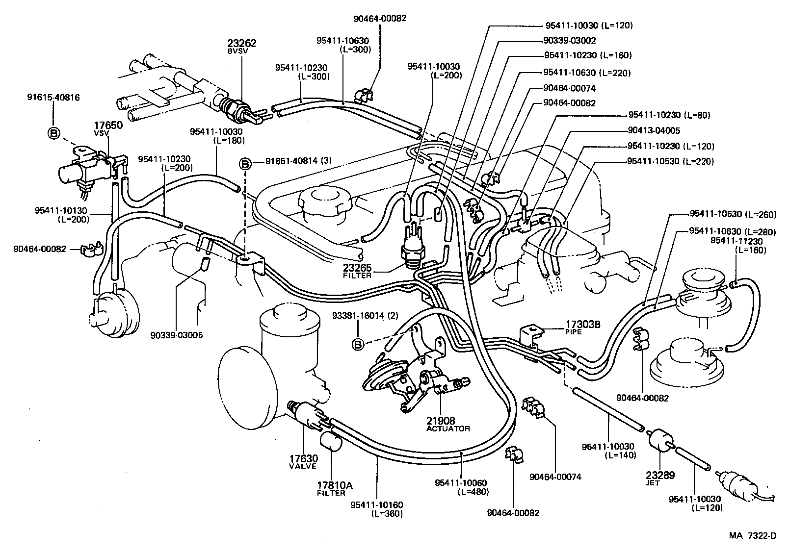 17303-71050 PIPE SUB-ASSY, AIR, NO.1 product image
