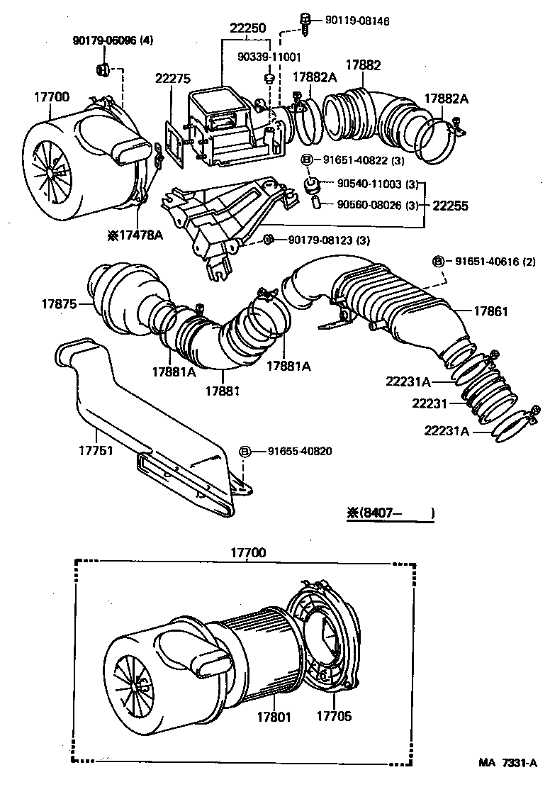 17301-70010 DUCT SUB-ASSY, AIR INLET, NO.1 product image