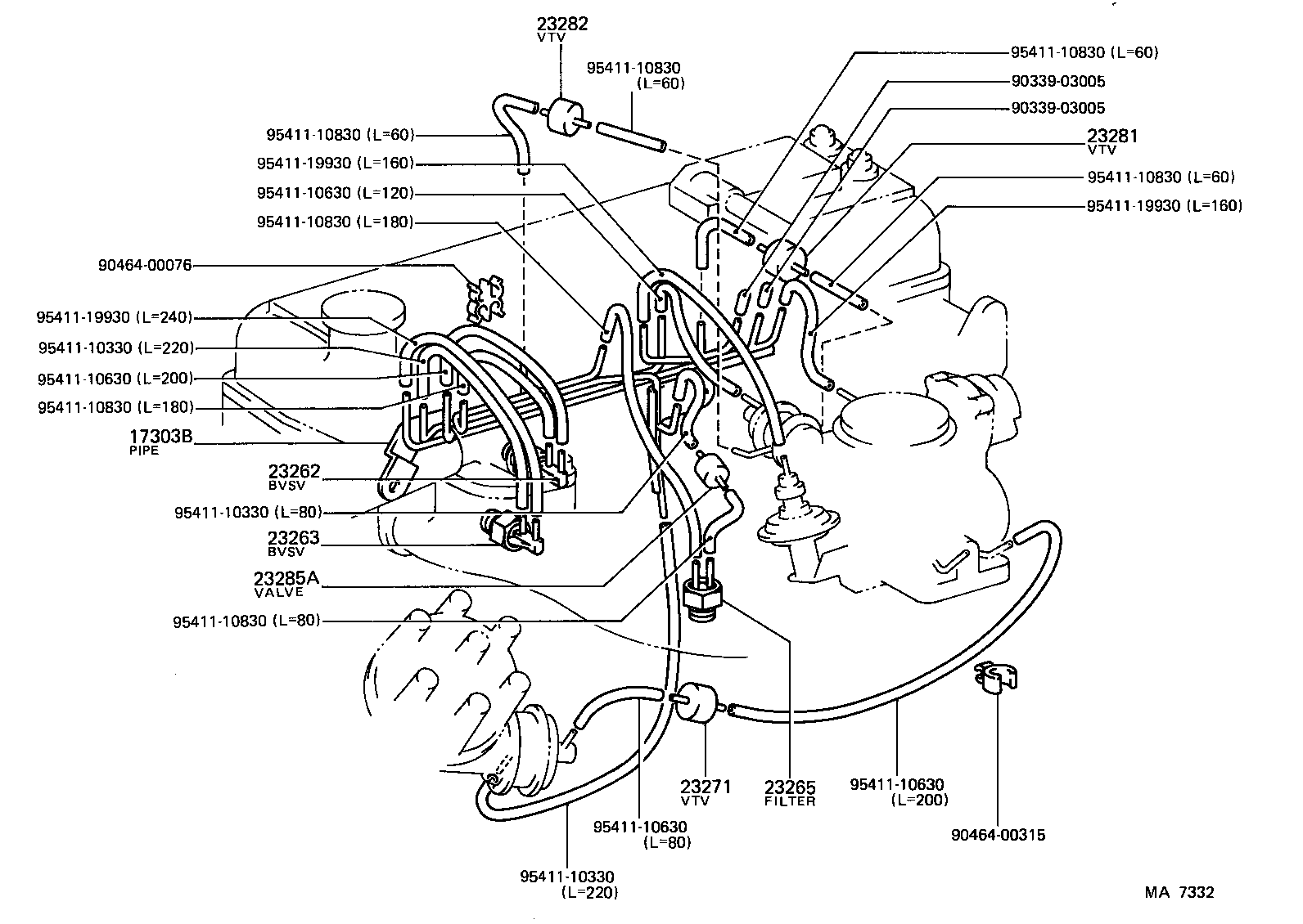 17345-43030 HOSE, NO.5(FOR IDLE-UP) product image