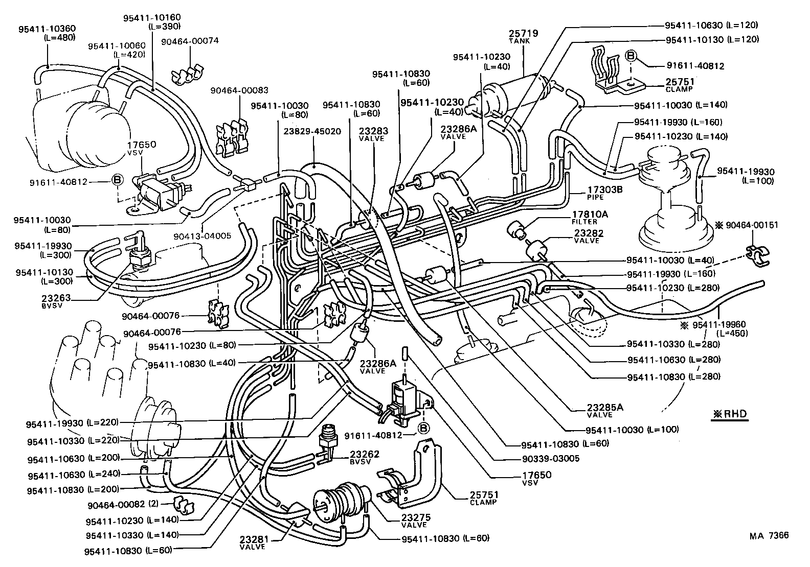 17303-43050 PIPE SUB-ASSY, AIR, NO.1 product image