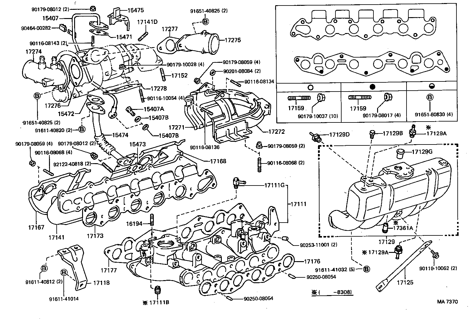 15407-54010 PIPE SUB-ASSY, TURBO OIL INLET product image