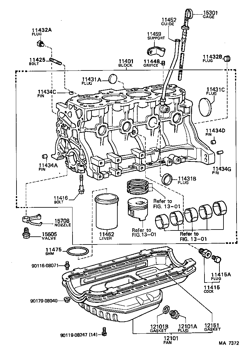 11401-79015 BLOCK SUB-ASSY, CYLINDER product image