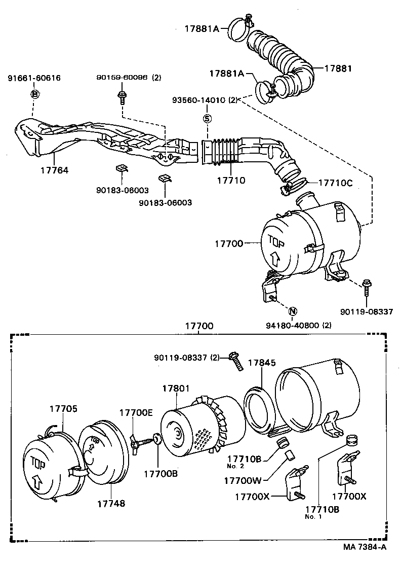 17703-87603 CAP SUB-ASSY, AIR CLEANER product image
