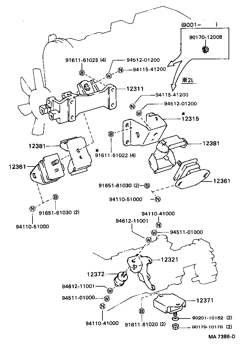 12361-54051 INSULATOR, ENGINE MOUNTING, FRONT product image