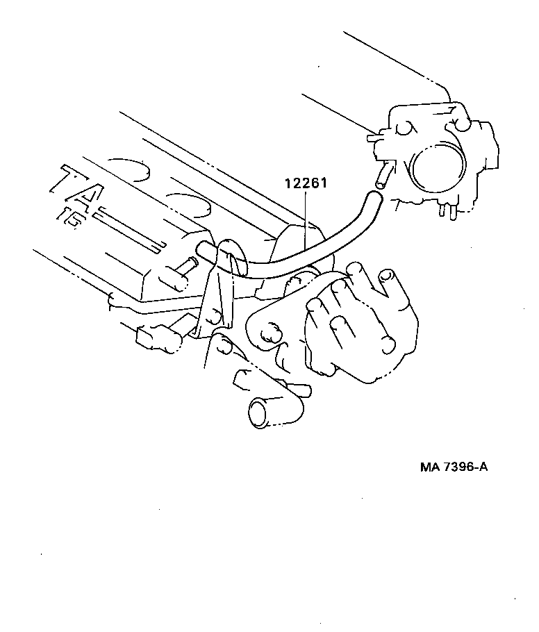 Toyota 12262-88380 HOSE, VENTILATION, NO.2