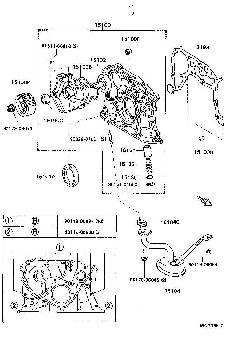 15104-62020 STRAINER SUB-ASSY, OIL product image