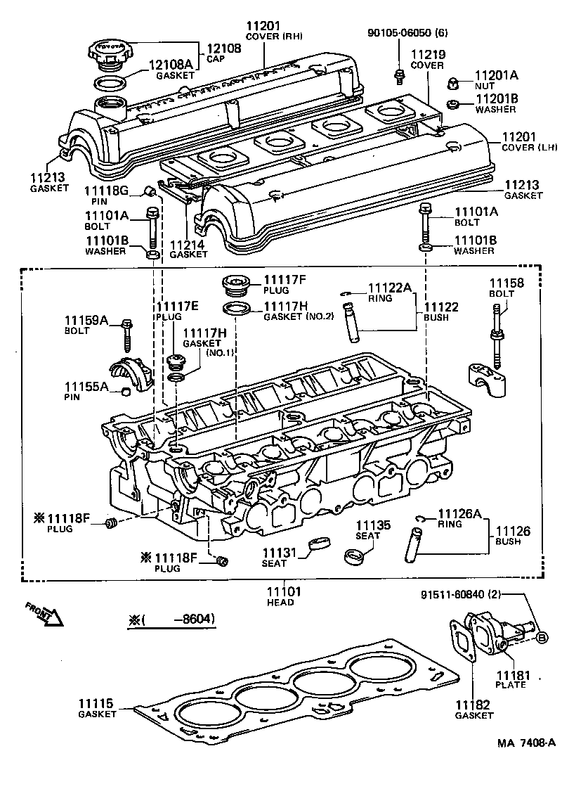 Toyota 11181-16101 PLATE, CYLINDER HEAD, REAR