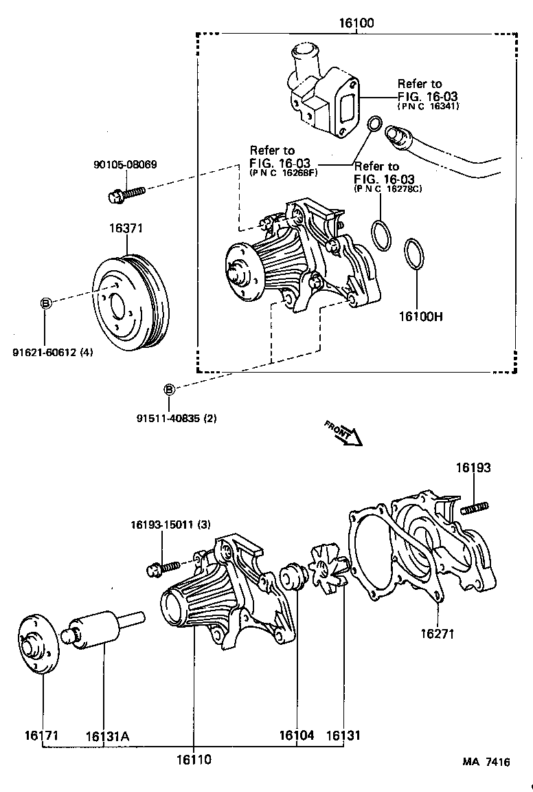 16100-79085 PUMP ASSY, ENGINE WATER product image