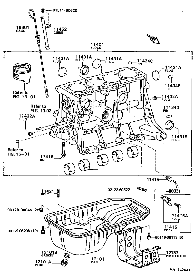 11401-19255 BLOCK SUB-ASSY, CYLINDER product image