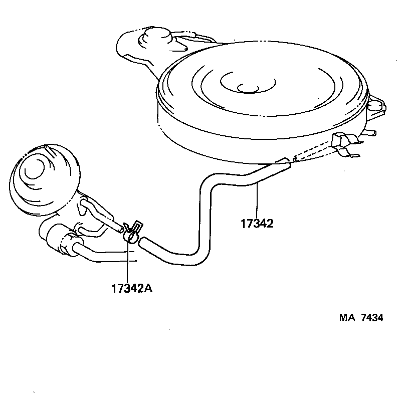 17342-15040 HOSE, NO.2(FOR AIR INJECTION SYSTEM) product image