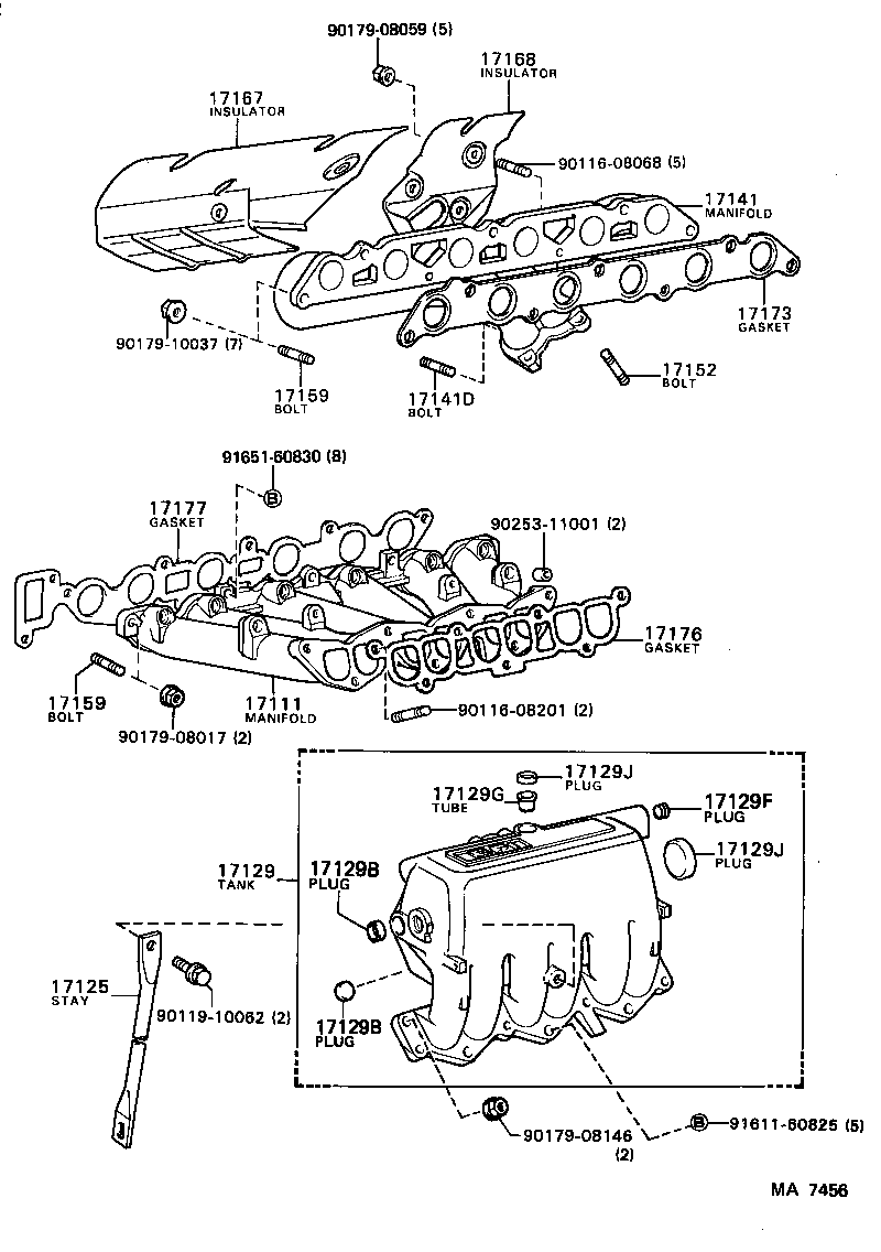 17149-73010 EXTENSION, EXHAUST MANIFOLD product image