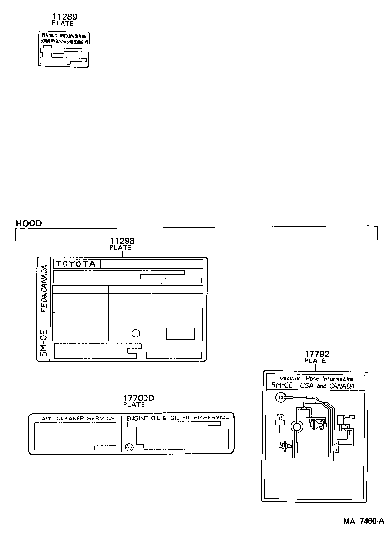 Toyota 11298-43240 PLATE, EMISSION CONTROL INFORMATION