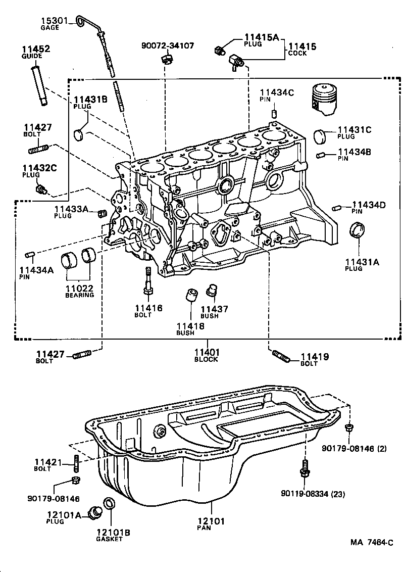90116-08011 BOLT, STUD(FOR TIMING CHAIN COVER SET) product image